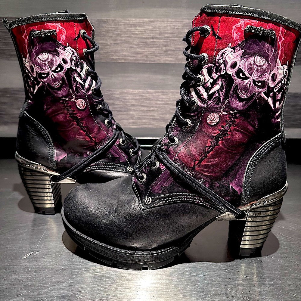 Custom made New Rock of Spain Punk Rock Zombie ankle boots